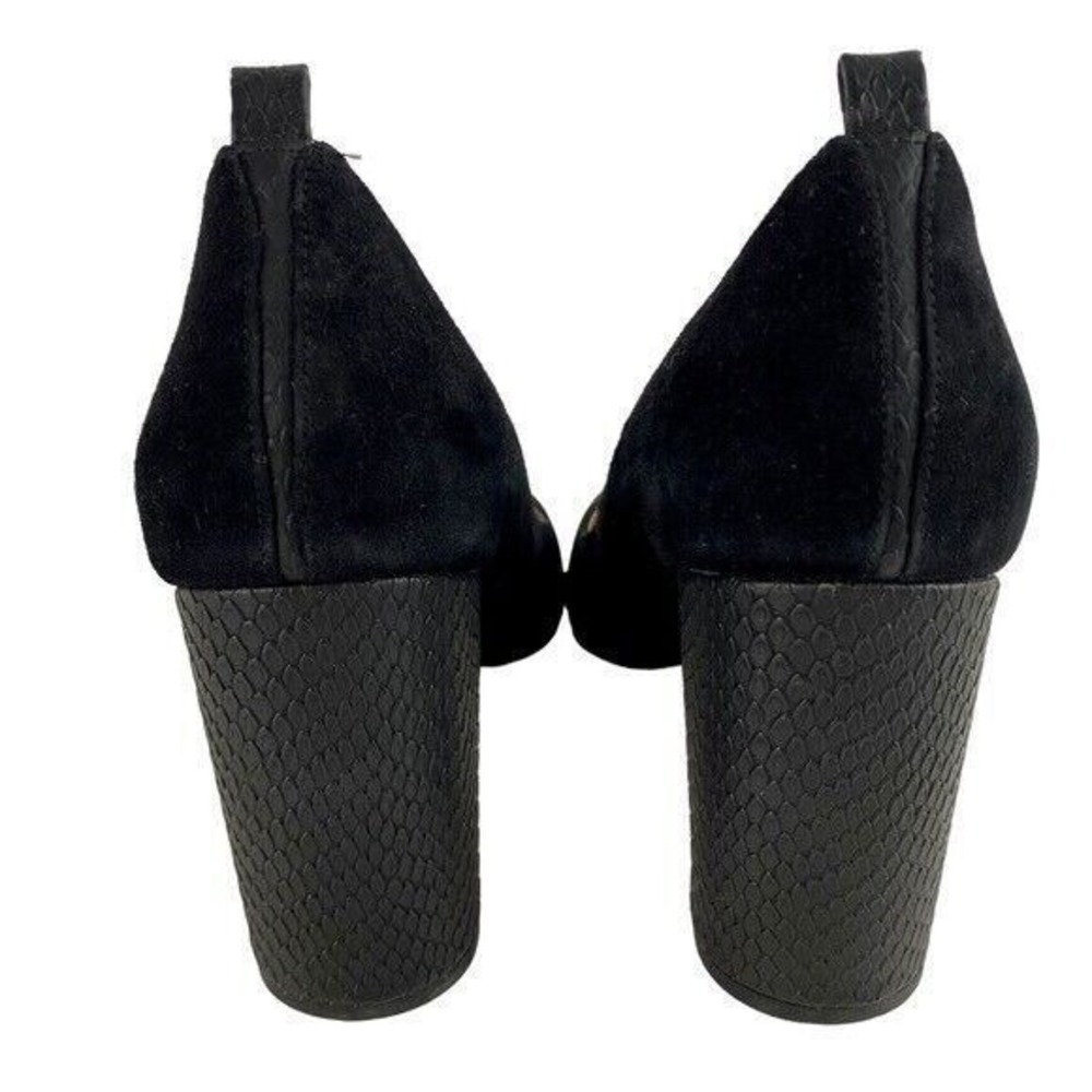 Franco Sarto Ingall Snake Embossed Suede Black Pump 9M Office Career‎ - Picture 6 of 12